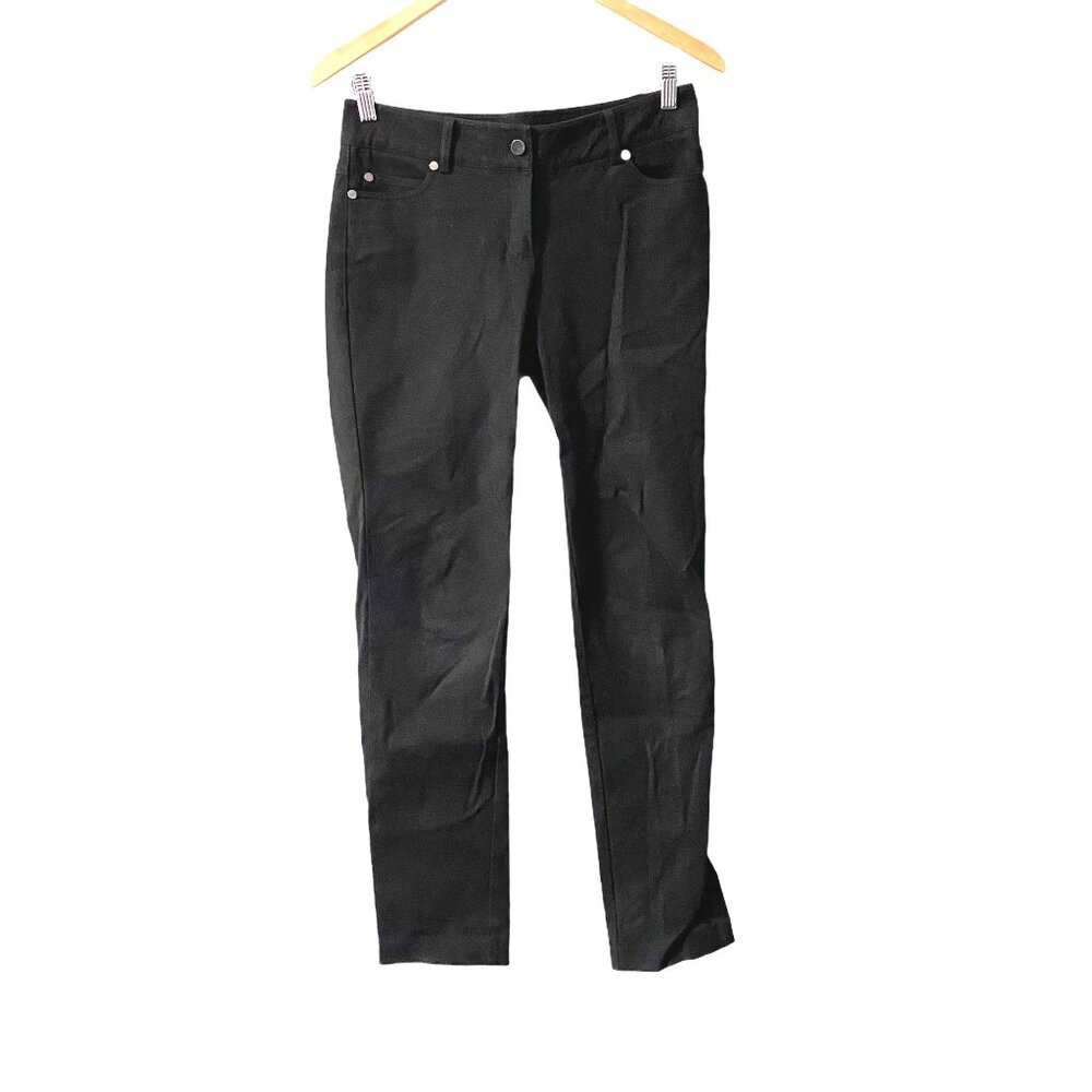 J. McLaughlin Black Straight Leg Dress Pants Womens 2 Minimalist Classic Neutral